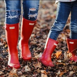 Big Kid Red Matte Hunter Rain Boots girls 6